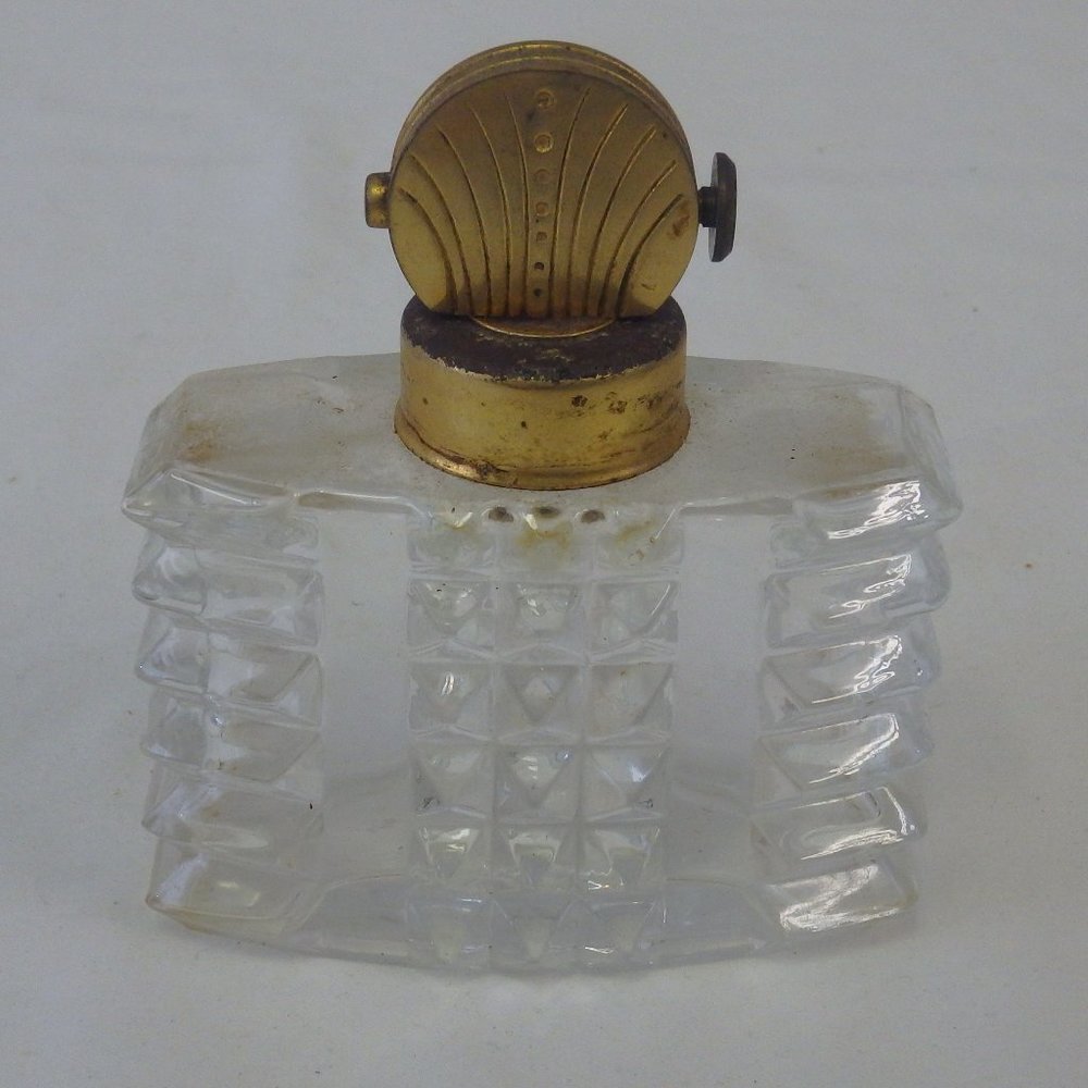 Vintage Art Deco Devilbill Glass Perfume Bottle Made in Czech